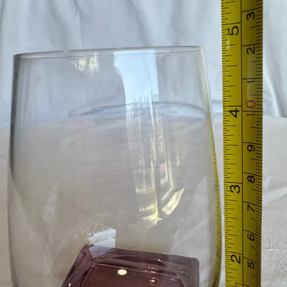 Wine glasses with Square Purple Base Set of 5